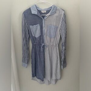Japna Button Down Striped Dress